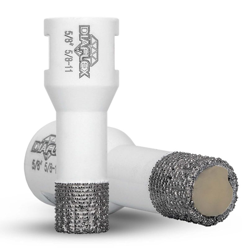 DIAFLEX Premium Brazed Core Bit – 5/8" Diamond Hole Saw for Porcelain, Ceramic, Stone, Dekton – 5/8"-11 Thread – Fast Clean Cuts – Vacuum Brazed – Wet or Dry Use - Image 1